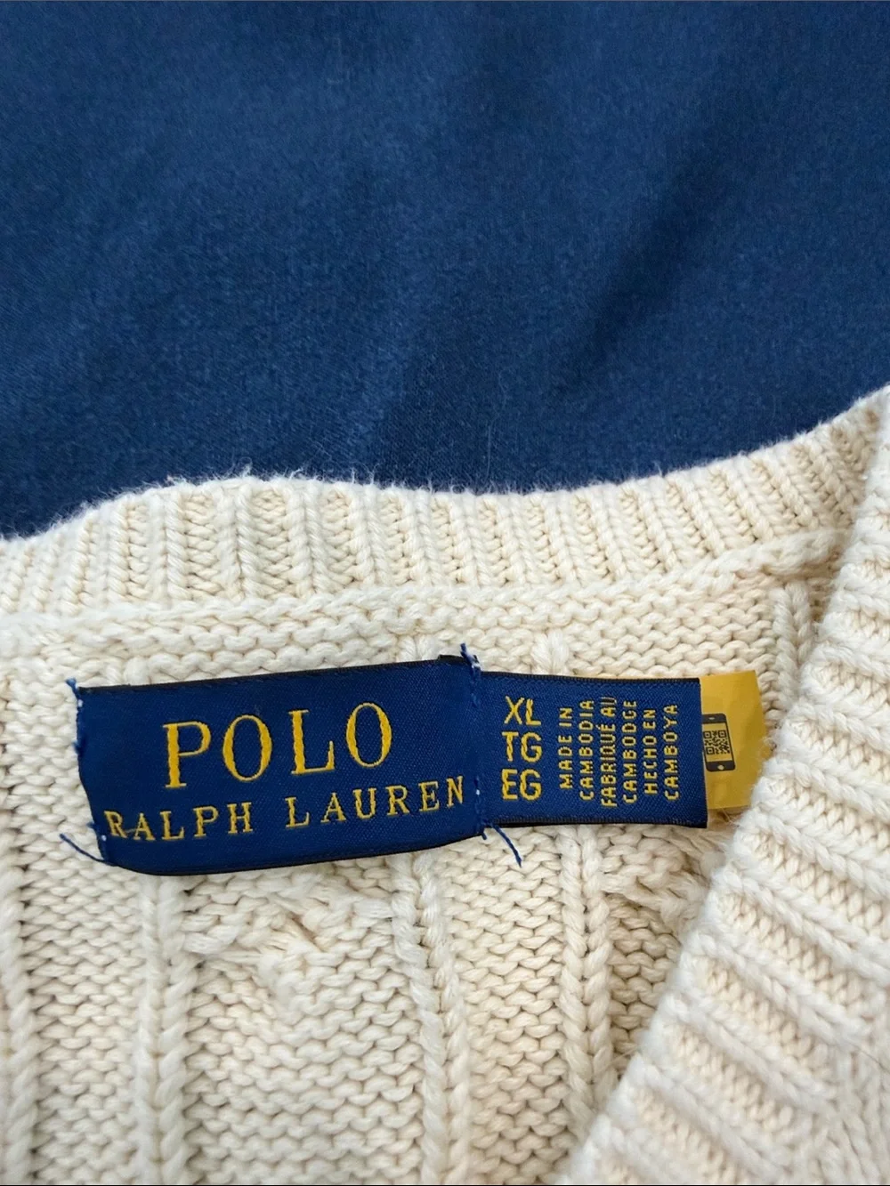 Girl’s XL Ralph Lauren Cream Cable Knit Button-Front Cardigan